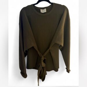 Modern Citizen Khaki Tie-Front Sweatshirt